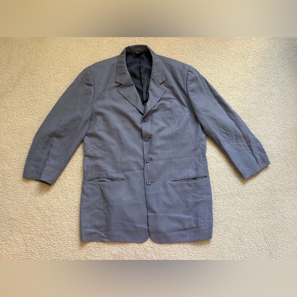 Jhane Barnes Y2K silk linen lightweight light grey blazer / sport coat sz 46R